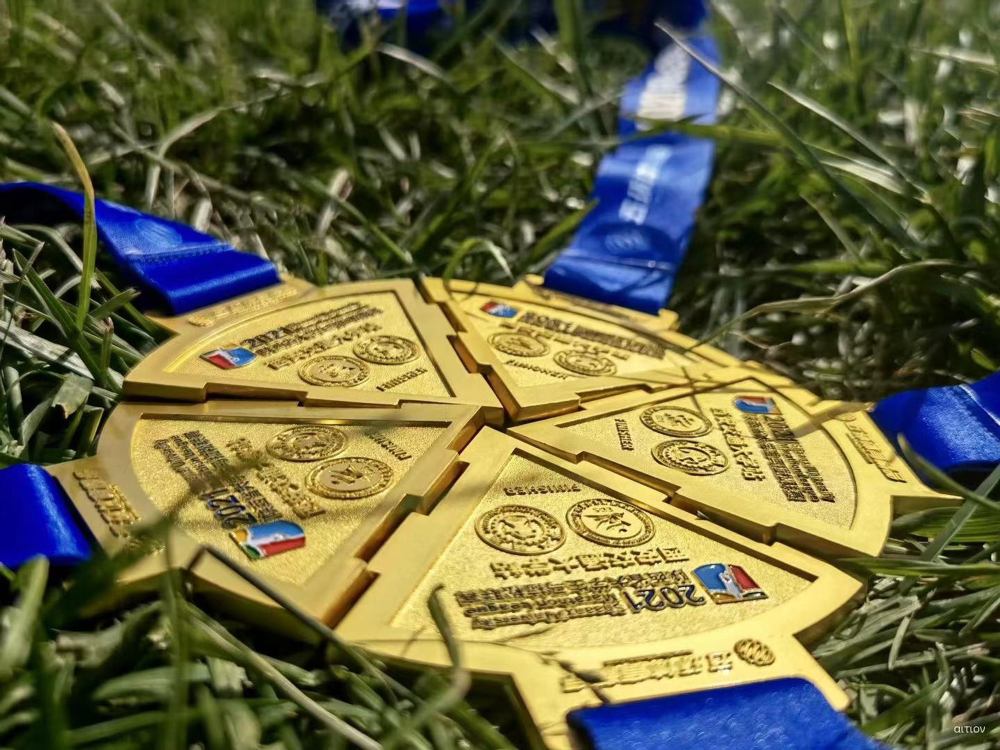 Medals of my team in a marathon race.